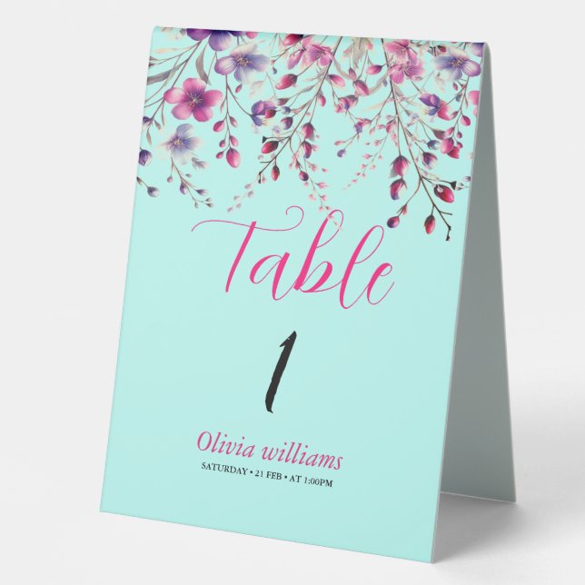 Modernes, kleines, wildes Blume-Rosa-Baby Tischaufsteller (Vorderseite)