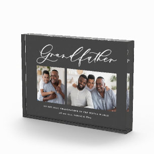Modernes Kleinstgeschenk für Großvater mit mehrere Fotoblock