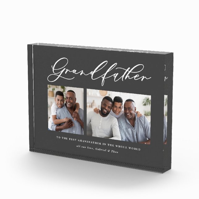 Modernes Kleinstgeschenk für Großvater mit mehrere Fotoblock (Rechts)