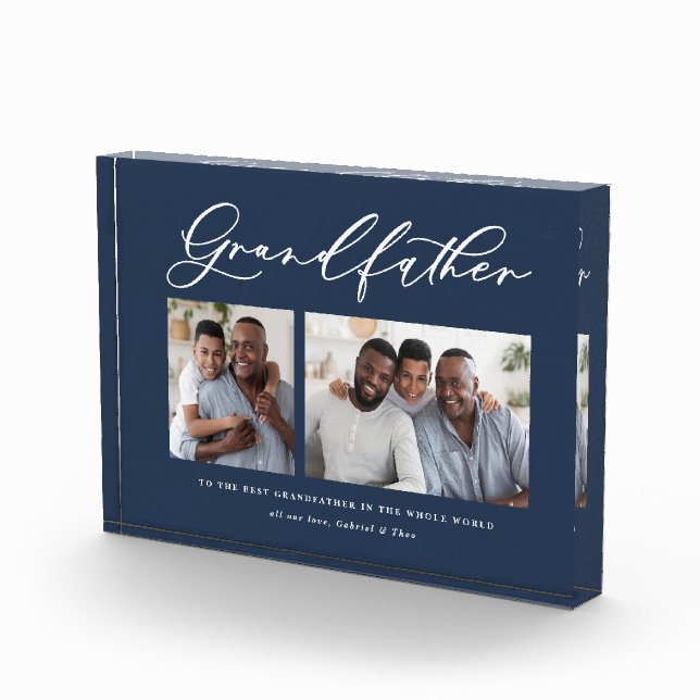 Modernes Kleinstgeschenk für Großvater mit mehrere Fotoblock (Rechts)