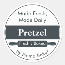 Modernes Kohle-Brezel-Bäckerei-Etikett