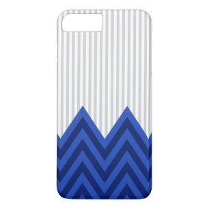 Modernes königliches Blau-Zickzack graues Case-Mate iPhone Hülle