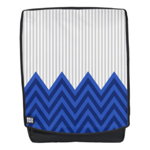 Modernes königliches Blau-Zickzack graues Rucksack