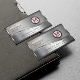 Modernes Konstruktionsmetall, Gerahmt, Monogramm,  Magnetische Visitenkarte