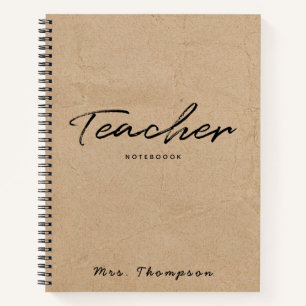 Modernes Kraft Minimalistisch Script Teacher Gift Notizbuch