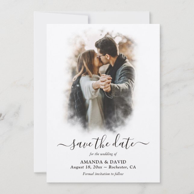 Modernes Kraft Paper Wedding Foto Save The Date (Vorderseite)