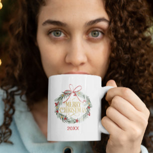 Modernes Kraut frohe Weihnachtsfeier Tasse
