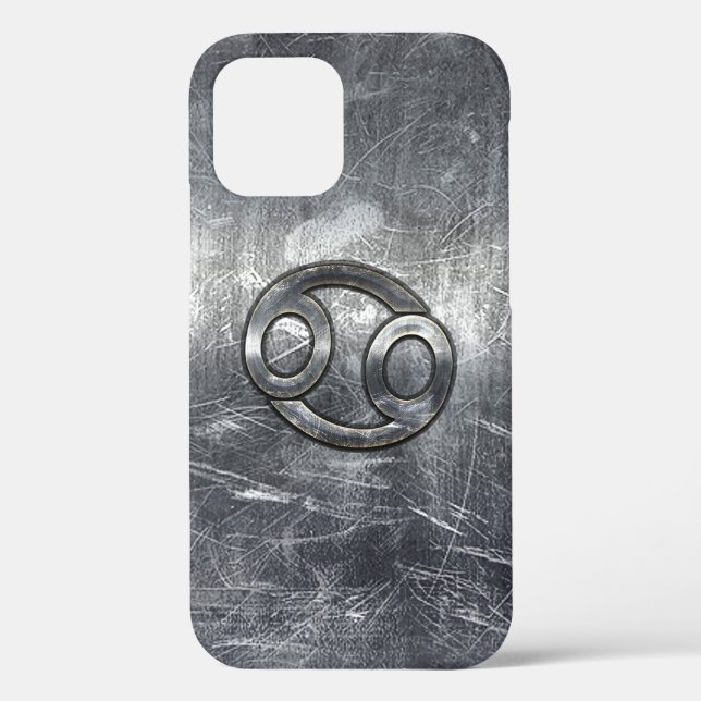 Modernes Krebszeichen im Silver Metal Stil Case-Mate iPhone Hülle (Rückseite)