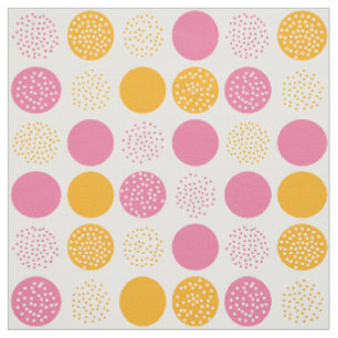 Modernes Kreis-Punkt-Rosa-orange weißes Gewebe Stoff