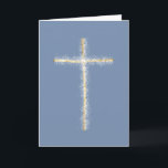 modernes Kreuz mit blauem Hintergrund Karte<br><div class="desc">Grußkarte</div>