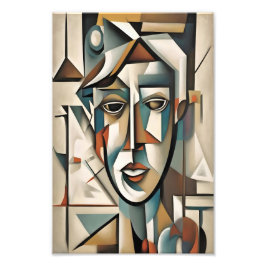 Modernes kubistisches Portrait Abstrakt Art Fotodruck