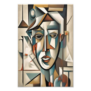 Modernes kubistisches Portrait Abstrakt Art Fotodruck