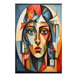 Modernes kubistisches Portrait Geometric Wall Art Fotodruck