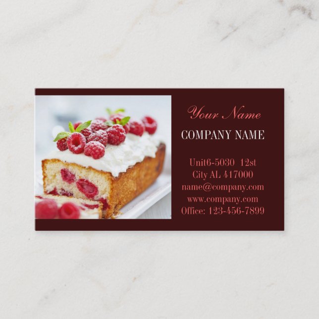 Modernes Kuchengebäck Visitenkarte (Vorderseite)