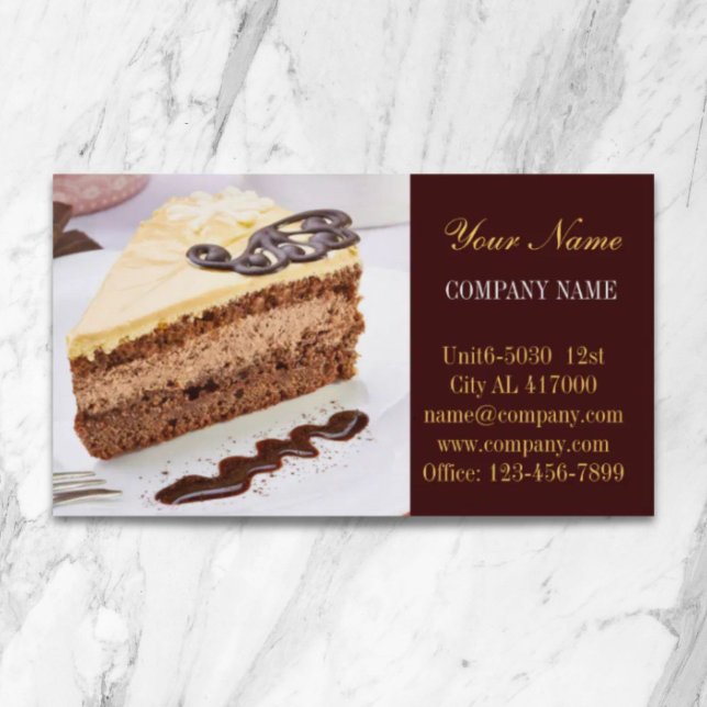 Modernes Kuchengebäck Visitenkarte (Modern dessert cupcake cake bakery business card)