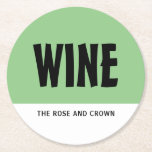 Modernes Kühl-, Wein- und Bar Runder Pappuntersetzer<br><div class="desc">Moderne,  fett,  Wein Bar/Weinkeller Papier Untersetzer durch den Business Card Store.</div>