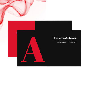 Modernes, kühne Rot Schwarz-weiß Minimal Beruflich Visitenkarte