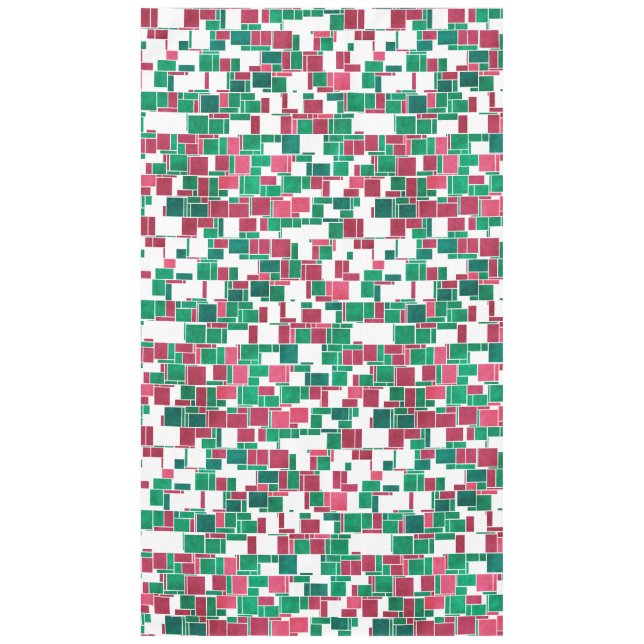 Modernes, kühne Rot und Grün Weihnachten Mondrian Tischdecke (Vorderseite)