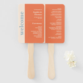 Modernes, kühne Typografie-Hochzeitsprogramm Fächer