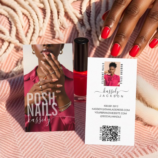 Modernes, kühne Typografie Script Calligrafy QR Fo Visitenkarte (Modern Bold Typography Script Calligraphy QR Photo Business Card)