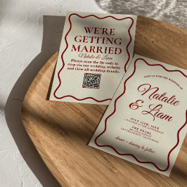 Modernes, kühnes Elfenbein Retro Funky Einzigartig Einladung