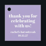 Modernes kühnes Lila Bat Mitzvah Custom Vielen Dan Geschenkanhänger<br><div class="desc">Personalisierte kühne Typografie Lavender Lila Modern Danke für Tags</div>