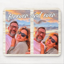 Modernes, kundenspezifisches Monogramm mit 2 Foto Mousepad