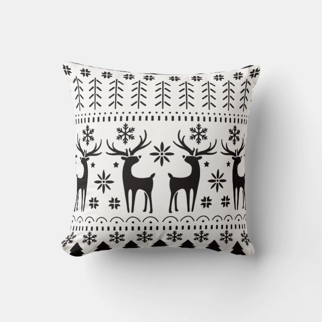 Modernes Kunsthistorisches Rentier Kissen (Vorderseite)