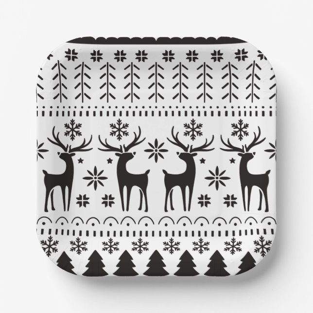 Modernes Kunsthistorisches Rentier Pappteller (Vorderseite)