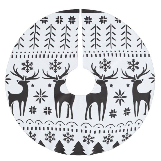 Modernes Kunsthistorisches Rentier Polyester Weihnachtsbaumdecke (Vorderseite)