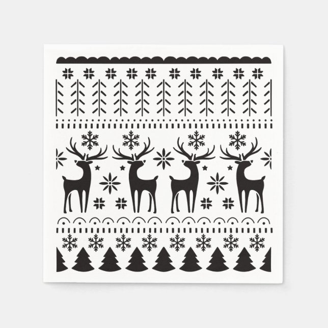 Modernes Kunsthistorisches Rentier Serviette (Vorderseite)