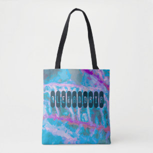 Modernes Künstlerisches Blaurosa Wasserfarben pers Tasche
