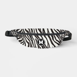 Modernes Künstlerisches Zebrastreifen-Monogramm Bauchtasche
