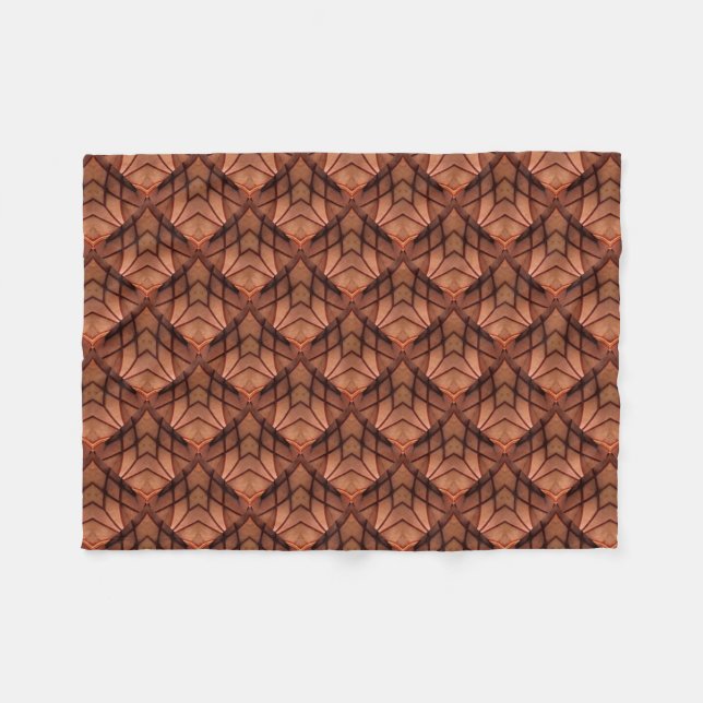 Modernes Kupfer farbiges Muster 034 Fleecedecke (Vorderseite (Horizontal))