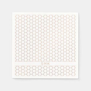 Modernes Kupfermonogramm für die Rose Gold Foil He Serviette