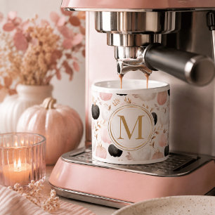 Modernes Kürbismonogramm – Personalisierter Anfang Espressotasse
