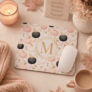 Modernes Kürbismonogramm – Personalisierter Anfang Mousepad