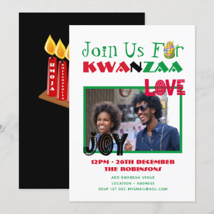 Modernes KWANZAA Foto Party laden zu 7 Kerzen ein Einladung