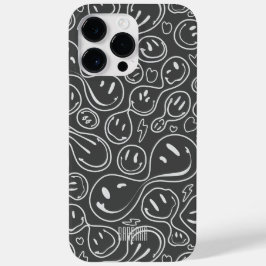 Modernes Lächeln Lächeln Muster dunkelgrau Case-Mate iPhone 14 Pro Max Hülle
