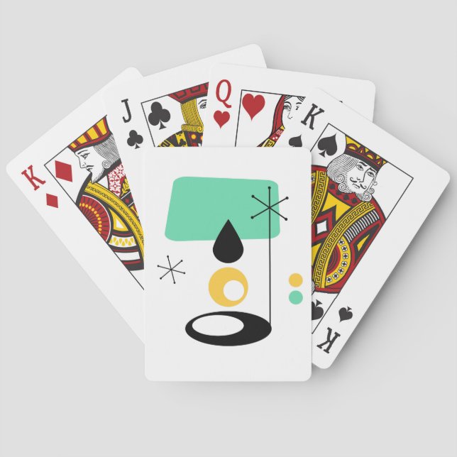 Modernes Lampendesign aus der Mitte des Jahrhunder Spielkarten (Rückseite)