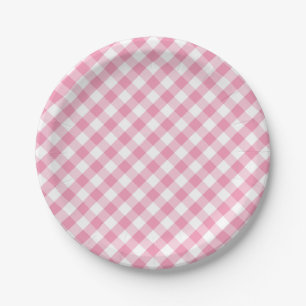 Modernes Land-Gingham-Karo-Muster Pappteller