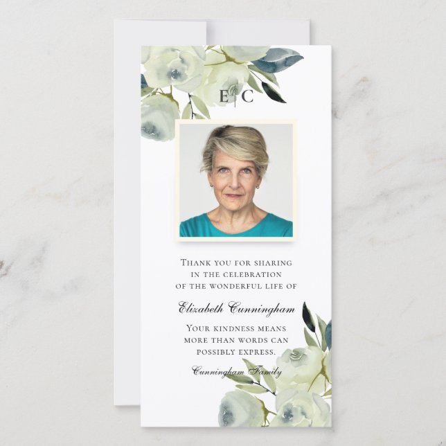 Modernes Land Rustikale Aquarellbilder Dankeskarte (Vorderseite)