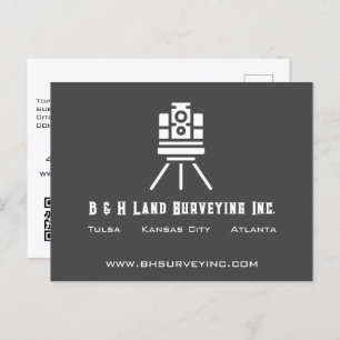 Modernes Land Surveyor QR Code Business Postkarte