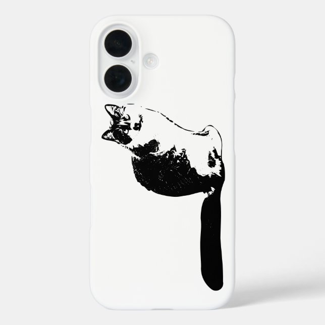 Modernes, langhaariges iPhone-Gehäuse für Katzen iPhone 16 Hülle (Rückseite)