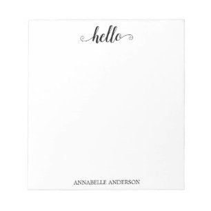 Modernes Lässiges, elegantes Script Black Gray Hal Notizblock