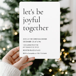 Modernes Lass's Be Joyful Together Christmas Dinne Einladung