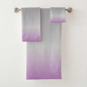 modernes lavender graues ombré Badetuch Set
