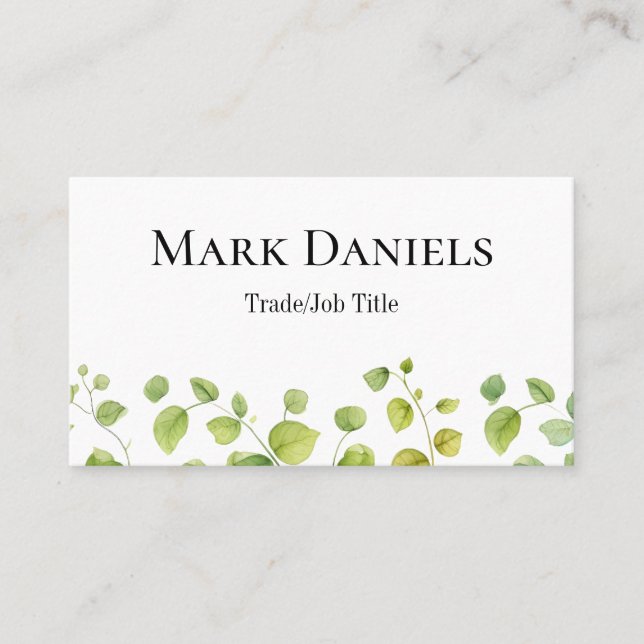 Modernes Leaf Design Visitenkarte (Vorderseite)