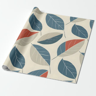 Modernes Leaf Motif Geschenkpapier