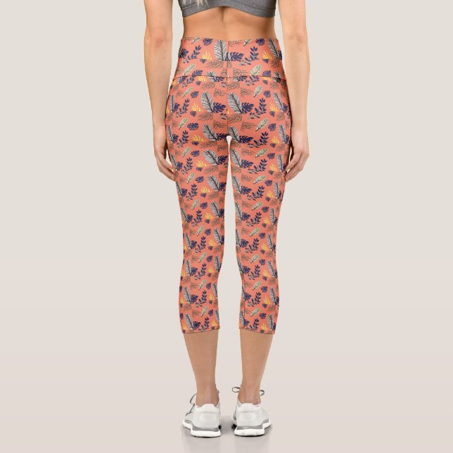 Modernes Leaf-Muster - Leggings (Rückseite)